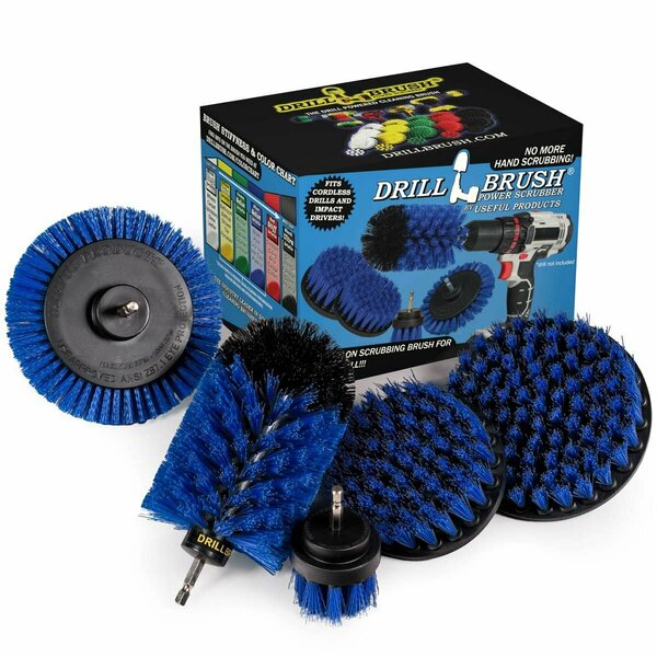 Drill Brush Power Scrubber By Useful Products 5 in W 7 in L Brush, Blue B-S-E542J-QC-DB